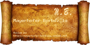 Mayerhofer Borbála névjegykártya