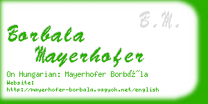 borbala mayerhofer business card